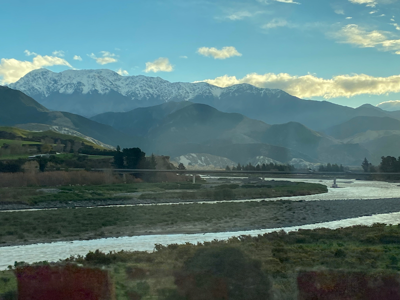 Kaikoura Moutains with snow at the Clarence River