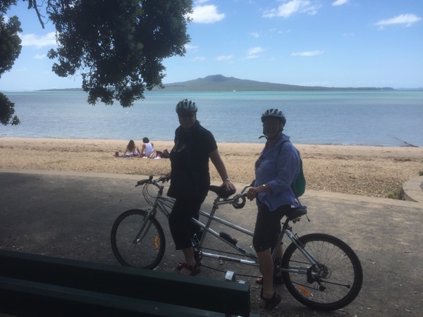 Cycle Devonport - looking at Rangitoto Island